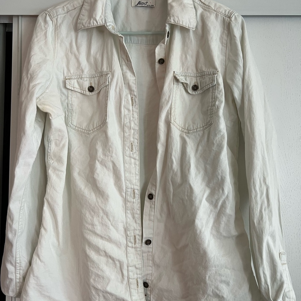 Light green Women button down shirt